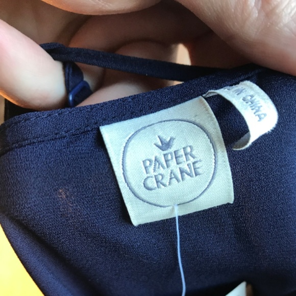 ⚡️SOLD ⚡️ Paper Crane Anthropologie Navy Dress Sz M - Picture 3 of 7